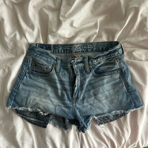 American Eagle Outfitters Blue Distressed Jean Shorts